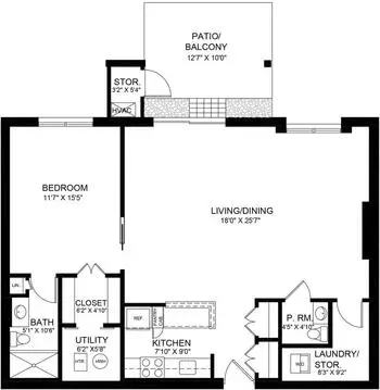 Floorplan of Pennswood Village, Assisted Living, Nursing Home, Independent Living, CCRC, Newtown, PA 9
