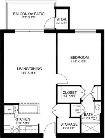 Floorplan of Pennswood Village, Assisted Living, Nursing Home, Independent Living, CCRC, Newtown, PA 17