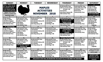 Activity Calendar of Sarah Reed, Assisted Living, Nursing Home, Independent Living, CCRC, Erie, PA 7
