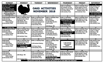 Activity Calendar of Sarah Reed, Assisted Living, Nursing Home, Independent Living, CCRC, Erie, PA 8