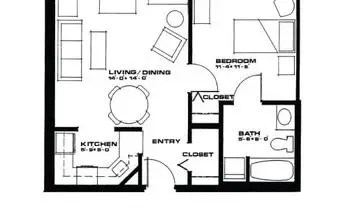 Floorplan of Sarah Reed, Assisted Living, Nursing Home, Independent Living, CCRC, Erie, PA 1