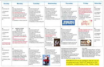 Activity Calendar of Wesbury Retirement Community, Assisted Living, Nursing Home, Independent Living, CCRC, Meadville, PA 4