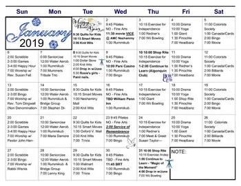 Activity Calendar of Attleboro Community, Assisted Living, Nursing Home, Independent Living, CCRC, Langhorne, PA 1