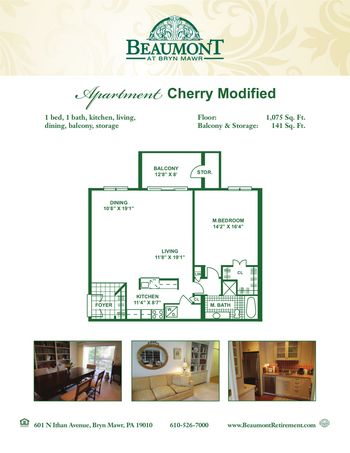 Floorplan of Beaumont Retirement, Assisted Living, Nursing Home, Independent Living, CCRC, Bryn Mawr, PA 2