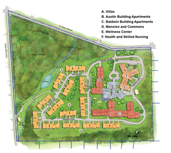 Campus Map of Beaumont Retirement, Assisted Living, Nursing Home, Independent Living, CCRC, Bryn Mawr, PA 1