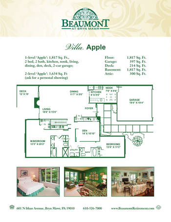 Floorplan of Beaumont Retirement, Assisted Living, Nursing Home, Independent Living, CCRC, Bryn Mawr, PA 11
