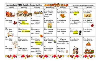 Activity Calendar of Windber Woods, Assisted Living, Nursing Home, Independent Living, CCRC, Windber, PA 5
