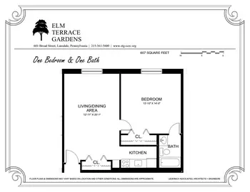 Floorplan of Elm Terrace Gardens, Assisted Living, Nursing Home, Independent Living, CCRC, Lansdale, PA 5