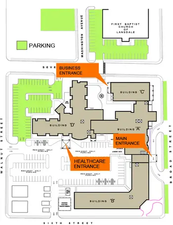 Campus Map of Elm Terrace Gardens, Assisted Living, Nursing Home, Independent Living, CCRC, Lansdale, PA 2
