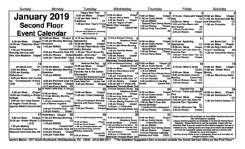 Activity Calendar of Garvey Manor, Assisted Living, Nursing Home, Independent Living, CCRC, Hollidaysburg, PA 2