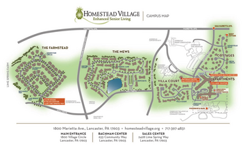 Campus Map of Homestead Village, Assisted Living, Nursing Home, Independent Living, CCRC, Lancaster, PA 7
