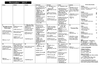 Activity Calendar of Homestead Village, Assisted Living, Nursing Home, Independent Living, CCRC, Lancaster, PA 5