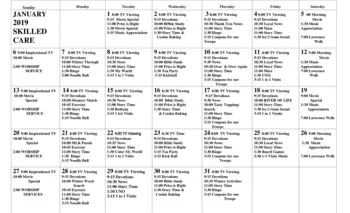 Activity Calendar of Kinkora Pythian Home, Assisted Living, Nursing Home, Independent Living, CCRC, Duncannon, PA 2
