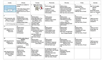 Activity Calendar of Kinkora Pythian Home, Assisted Living, Nursing Home, Independent Living, CCRC, Duncannon, PA 4