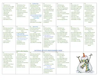 Activity Calendar of The Leland of Laurel Run, Assisted Living, Nursing Home, Independent Living, CCRC, Waynesboro , PA 2