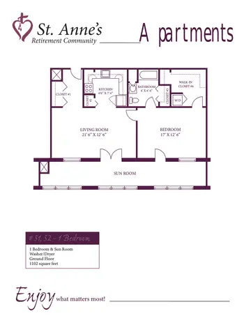 Floorplan of St. Annes Retirement Community, Assisted Living, Nursing Home, Independent Living, CCRC, Columbia, PA 15