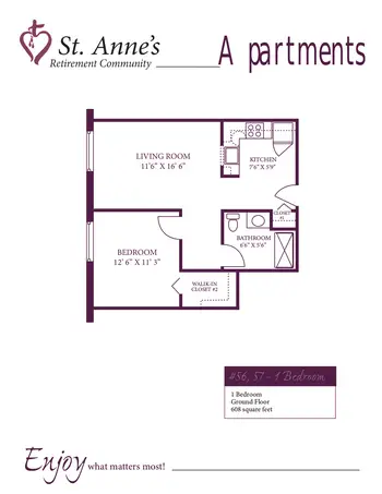 Floorplan of St. Annes Retirement Community, Assisted Living, Nursing Home, Independent Living, CCRC, Columbia, PA 19