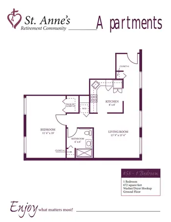 Floorplan of St. Annes Retirement Community, Assisted Living, Nursing Home, Independent Living, CCRC, Columbia, PA 20