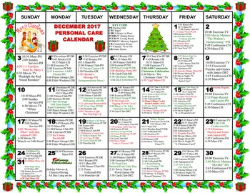 Activity Calendar of St. Annes Retirement Community, Assisted Living, Nursing Home, Independent Living, CCRC, Columbia, PA 1