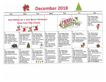 Activity Calendar of St. Marys Villa, Assisted Living, Nursing Home, Independent Living, CCRC, Elmhurst Township, PA 1