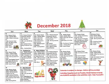 Activity Calendar of St. Marys Villa, Assisted Living, Nursing Home, Independent Living, CCRC, Elmhurst Township, PA 2