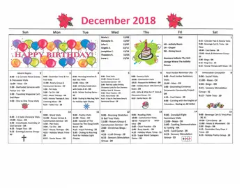Activity Calendar of St. Marys Villa, Assisted Living, Nursing Home, Independent Living, CCRC, Elmhurst Township, PA 3