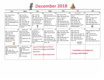 Activity Calendar of St. Marys Villa, Assisted Living, Nursing Home, Independent Living, CCRC, Elmhurst Township, PA 4