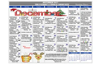Activity Calendar of The Patriot Community, Assisted Living, Nursing Home, Independent Living, CCRC, Somerset, PA 1