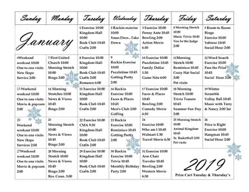 Activity Calendar of The Patriot Community, Assisted Living, Nursing Home, Independent Living, CCRC, Somerset, PA 5