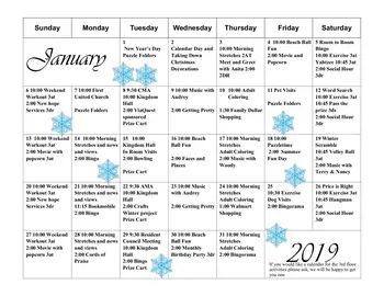 Activity Calendar of The Patriot Community, Assisted Living, Nursing Home, Independent Living, CCRC, Somerset, PA 7