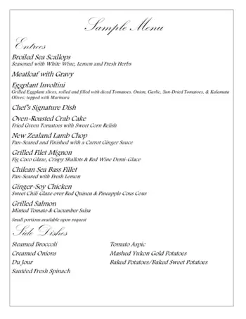 Dining menu of Waverly Heights, Assisted Living, Nursing Home, Independent Living, CCRC, Gladwyne, PA 2
