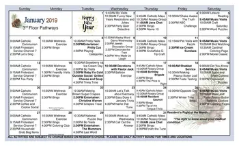Activity Calendar of Philadelphia Protestant Home, Assisted Living, Nursing Home, Independent Living, CCRC, Philadelphia, PA 5