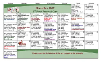 Activity Calendar of Philadelphia Protestant Home, Assisted Living, Nursing Home, Independent Living, CCRC, Philadelphia, PA 4