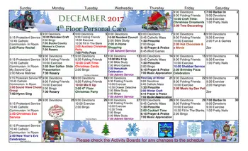 Activity Calendar of Philadelphia Protestant Home, Assisted Living, Nursing Home, Independent Living, CCRC, Philadelphia, PA 6