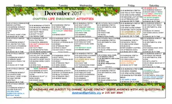 Activity Calendar of Philadelphia Protestant Home, Assisted Living, Nursing Home, Independent Living, CCRC, Philadelphia, PA 10
