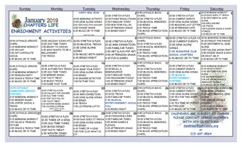 Activity Calendar of Philadelphia Protestant Home, Assisted Living, Nursing Home, Independent Living, CCRC, Philadelphia, PA 11