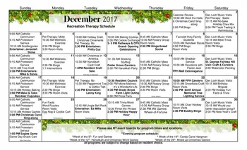 Activity Calendar of Philadelphia Protestant Home, Assisted Living, Nursing Home, Independent Living, CCRC, Philadelphia, PA 14