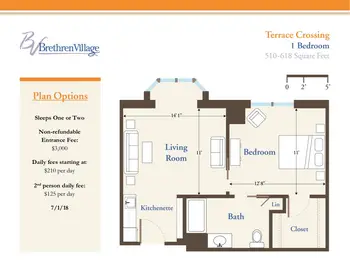 Floorplan of Brethren Village, Assisted Living, Nursing Home, Independent Living, CCRC, Lancaster, PA 2