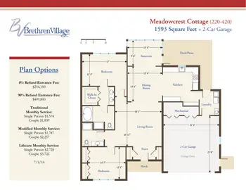 Floorplan of Brethren Village, Assisted Living, Nursing Home, Independent Living, CCRC, Lancaster, PA 14