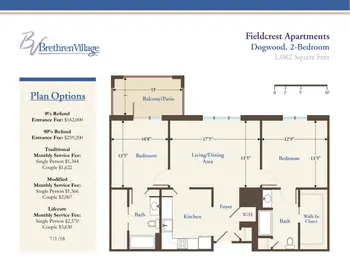 Floorplan of Brethren Village, Assisted Living, Nursing Home, Independent Living, CCRC, Lancaster, PA 20