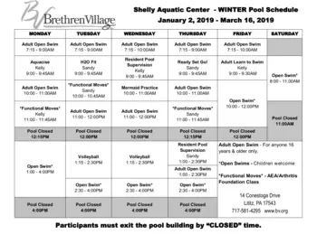 Activity Calendar of Brethren Village, Assisted Living, Nursing Home, Independent Living, CCRC, Lancaster, PA 7