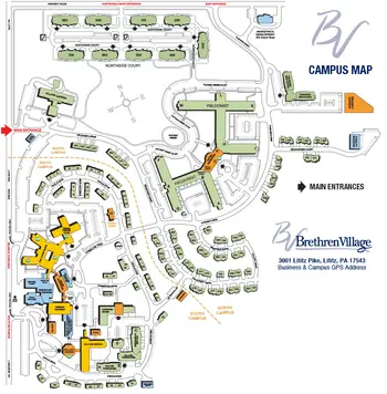 Campus Map of Brethren Village, Assisted Living, Nursing Home, Independent Living, CCRC, Lancaster, PA 3