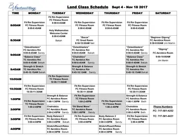 Activity Calendar of Brethren Village, Assisted Living, Nursing Home, Independent Living, CCRC, Lancaster, PA 1