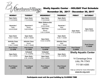 Activity Calendar of Brethren Village, Assisted Living, Nursing Home, Independent Living, CCRC, Lancaster, PA 5