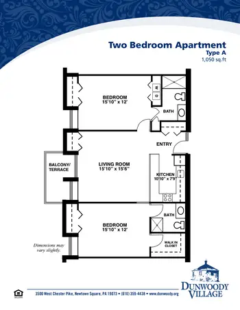 Floorplan of Dunwoody, Assisted Living, Nursing Home, Independent Living, CCRC, Newtown Square, PA 2