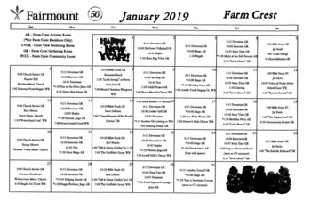Activity Calendar of Fairmount Homes, Assisted Living, Nursing Home, Independent Living, CCRC, Ephrata, PA 2