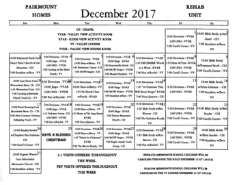 Activity Calendar of Fairmount Homes, Assisted Living, Nursing Home, Independent Living, CCRC, Ephrata, PA 5