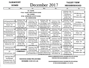 Activity Calendar of Fairmount Homes, Assisted Living, Nursing Home, Independent Living, CCRC, Ephrata, PA 9