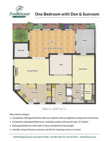 Floorplan of Foulkeways at Gwynedd, Assisted Living, Memory Care, Nursing Home, Independent Living, CCRC, Gwynedd, PA 3