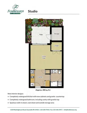 Floorplan of Foulkeways at Gwynedd, Assisted Living, Memory Care, Nursing Home, Independent Living, CCRC, Gwynedd, PA 17